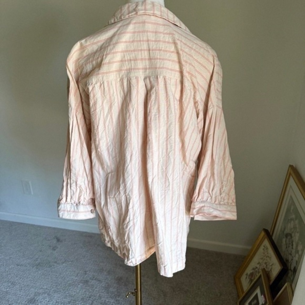 Light Pink Striped Button-Up Jacket - image 5